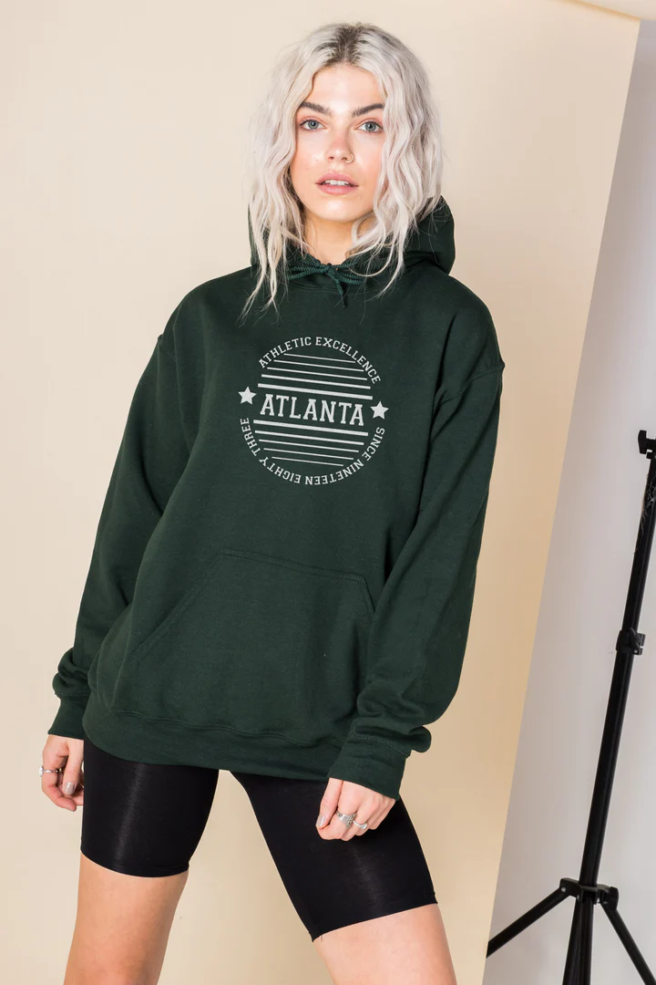 green sweatshirt